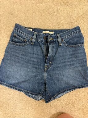 Levi's Medium Blue High-Rise Denim Shorts
